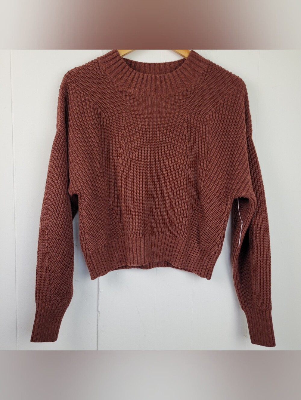 525 Medium Rust Brown Chunky Knit Sweater